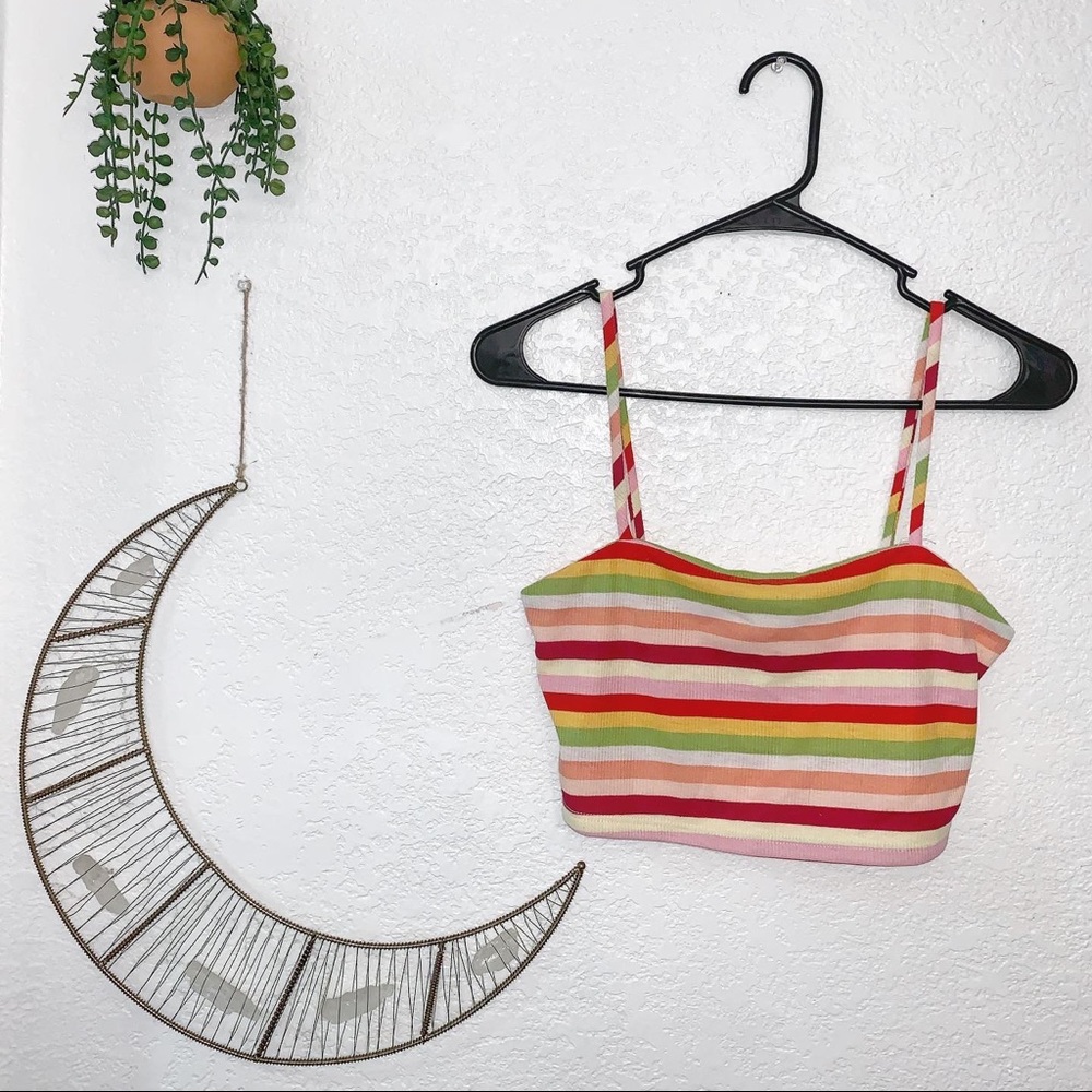 Forever 21 striped crop tank top size small